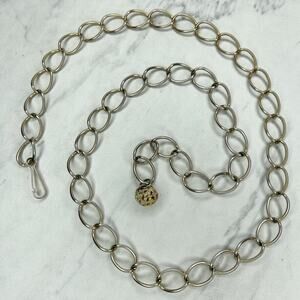Gold Silver Tone Chain Link Belt Ball Charm XS/Small (XS/S) ✨